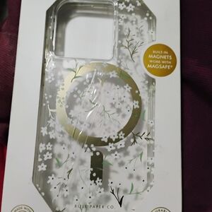 Rifle Paper Co. White and Gold Glitter Liquid Phone Case